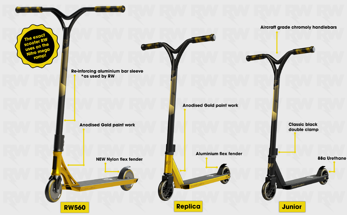 Ryan Williams Signature RW560 Complete Scooter - Gold / Black