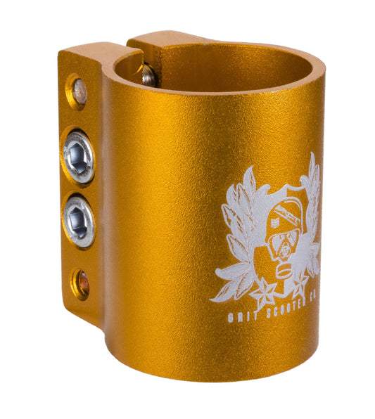 Grit Scooters Quad Clamp 34.9mmw Logo Anodized Gold