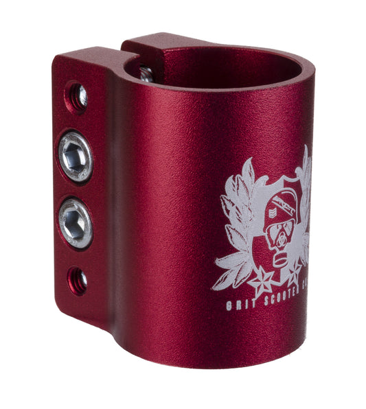 Grit Scooters Quad Clamp 34.9mm w Logo Anodized Red